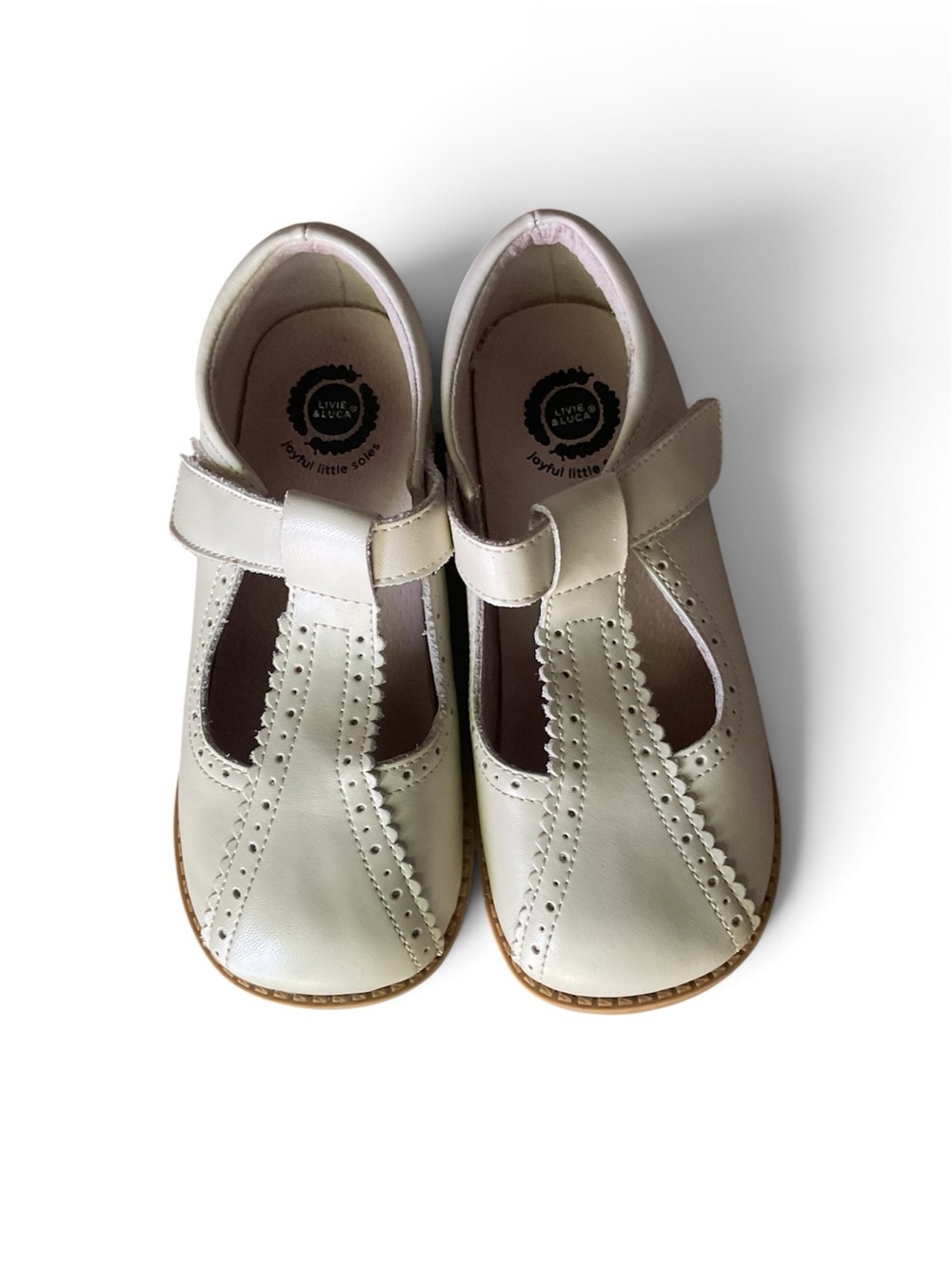 Livie & Luca Opry Bone Off-White T-Strap Mary Jane Dress Shoes Girls Size 2